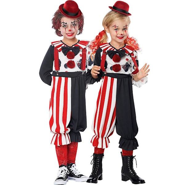 Clownkostym för pojkar och flickor, Clownkonst, Halloween Clownkostymer XL