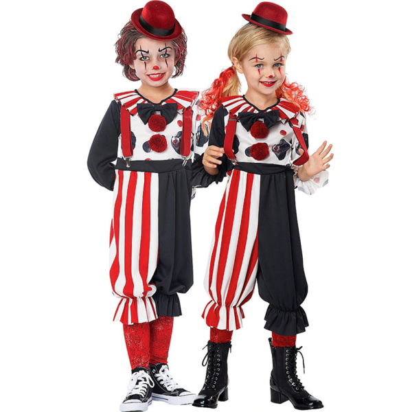 Pojkar Flickor Clown Art Clown Dräkt Halloween Clown Kostymer M