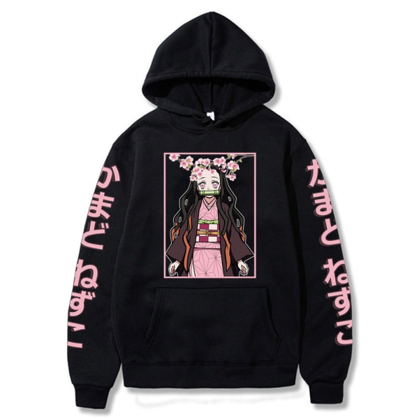 Demon Slayer Anime Hoodies Sweatshirt Flickor Dam Hooded Casual Pullover Toppar M