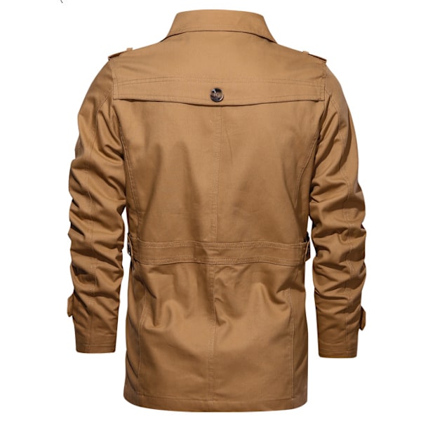 Herrar Bomulls Casual Jackor Medellång Vindjacka Tvätjackor För Vår Och Höst Off White 4XL