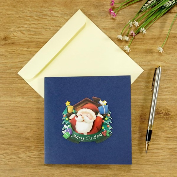 Julenissen pynter juletre 3D Pop Up-kort, en herlig juleoverraskelse