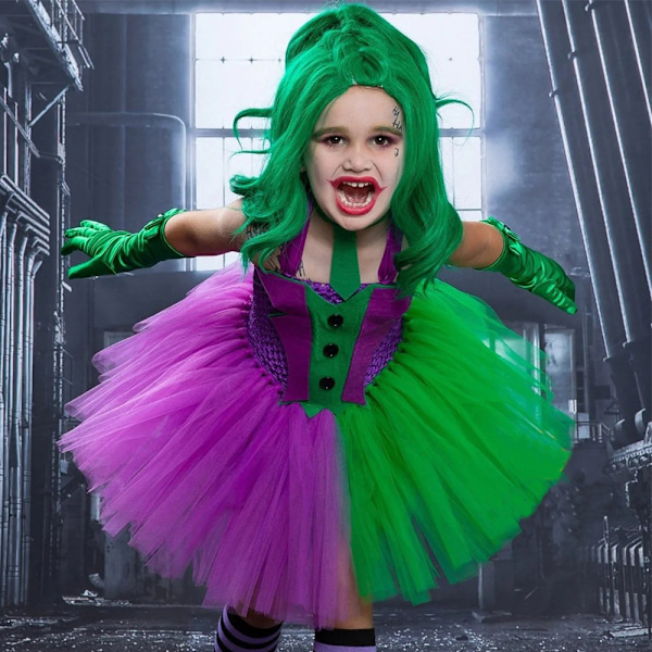 Joker-asut Tutu-mekko lapsille tytöille Klovnimekko Halloweeniin M