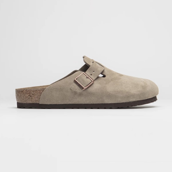 Birkenstock Boston Ruskind Soft Footbed Træsko Unisex Slip On Fritidssko Sand Color 41