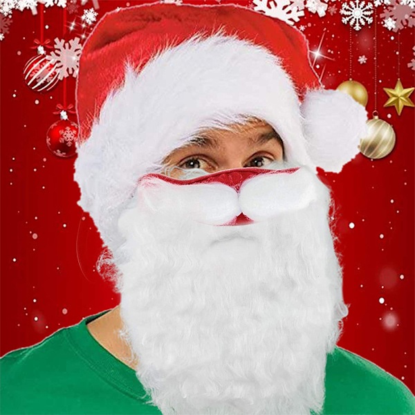 5 stk. julepynt 3D Julemand Skæg Masker Cosplay