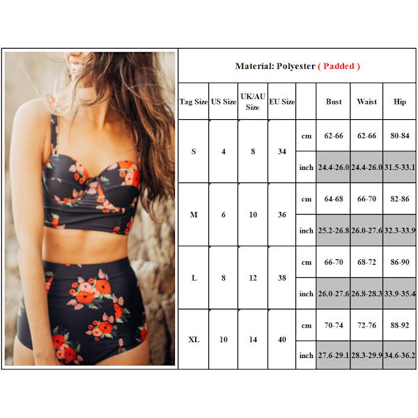 Dame Bikini Sæt Badedragt Strandtøj black 4XL