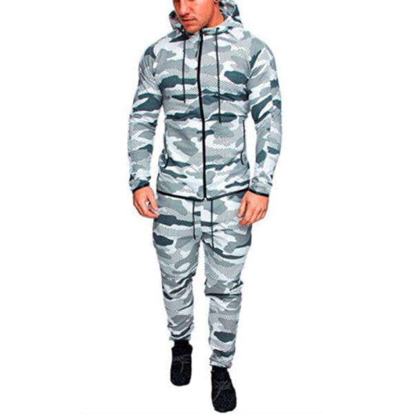 Herr Camouflage Joggers Hoodies Träningsoveral 705a | Fyndiq