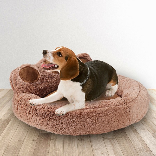 Pet Dog Cat Bed Puppy Washable Fleece Cushion Sleep Coffee S