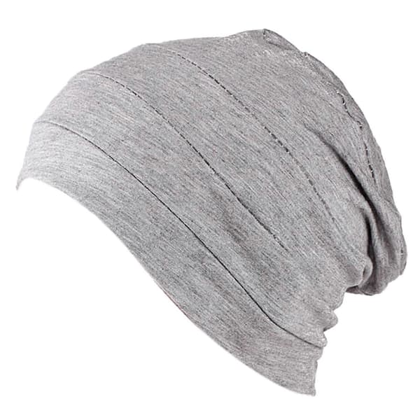 Komfortabel lue for kreftpasienter, mykt hodeplagg for cellegiftbehandling Light gray