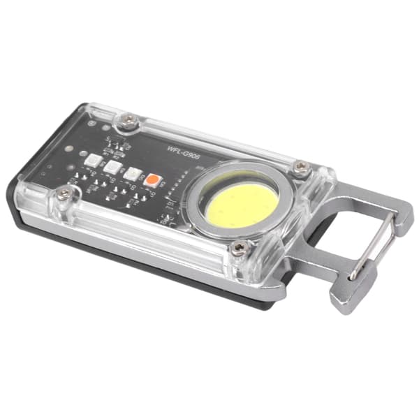 800LM COB-avaimenperätyövalo, ladattava mini-LED-taskulamppu, pullonavaaja, merkkivalo, hopea
