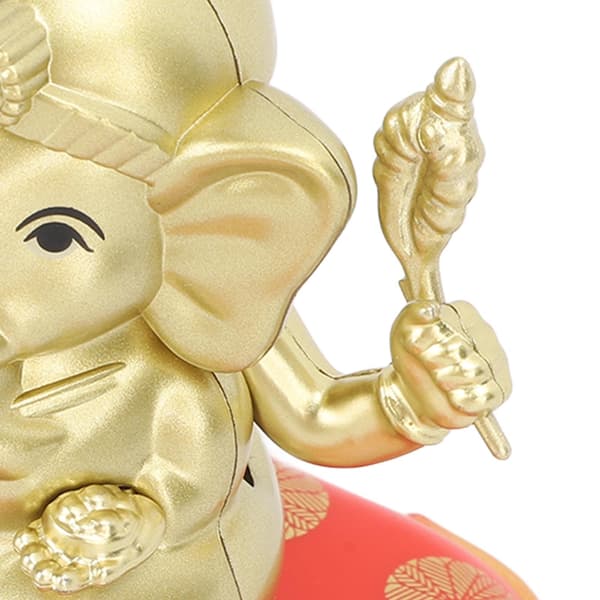 Solar Bobble Head Legetøj, Guld Elefant Svingende Dansende Bilpynt
