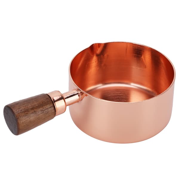 Roségull rustfri stålkasserolle med trehåndtak, 1/3 kopp, til matlaging