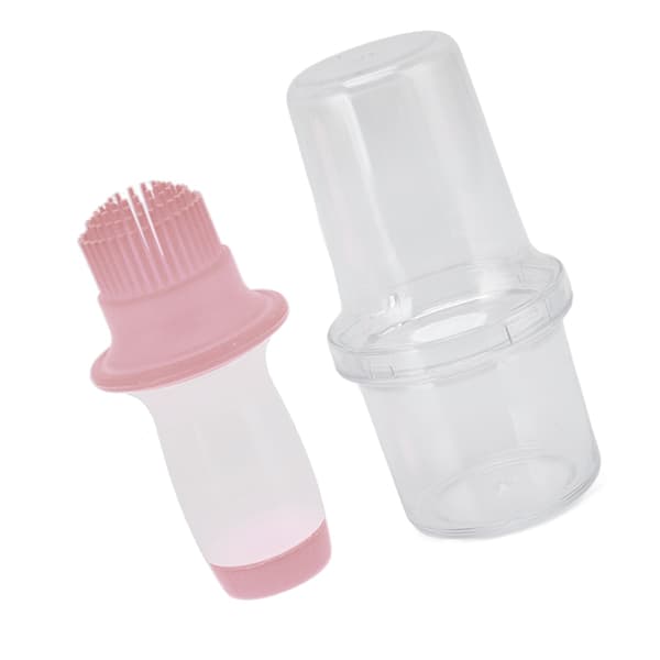 60 ml silikonoljedispenserflaske, klembørste for matlaging, rosa
