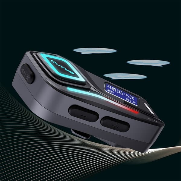 Bluetooth Motorcykelhjelm Headset, 2-i-1 med Mikrofon, Støjreduktion, Stereolyd, Sort