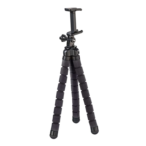 Fleksibelt Smartphone & GoPro Tripod Stativ, 26 cm, Sort, Bøjelige Ben til Rejser
