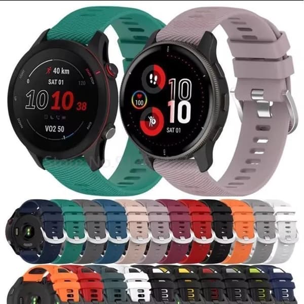22 mm kompatibel Smartwatch-rem til Garmin Forerunner Venu Vivoactive, sort