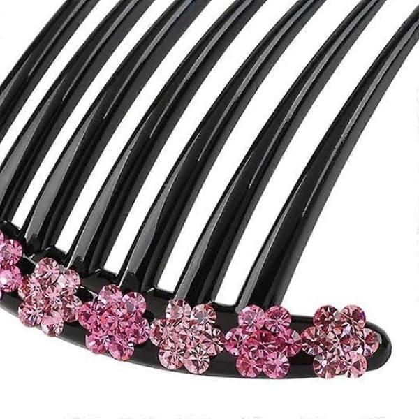 Glitterhårkamklips for oppsettinger og knuter i roségull 2 Pcs