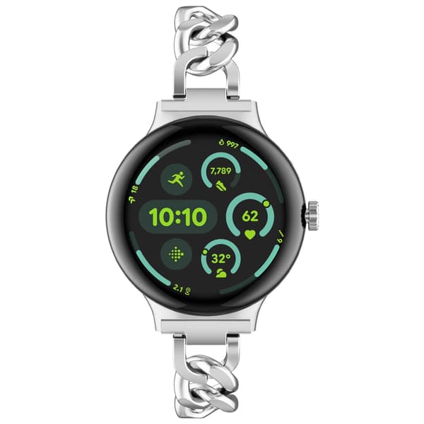 Urrem i rustfrit stål til Google Pixel Watch 3 45 mm, sølv, justerbar