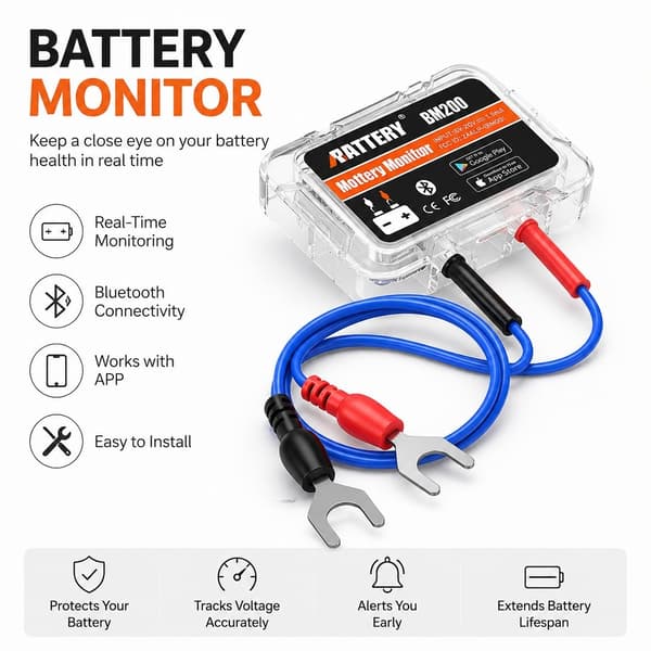 Bluetooth batteritester Ancel BM200, 6-20V DC, 12V bildiagnoseverktøy