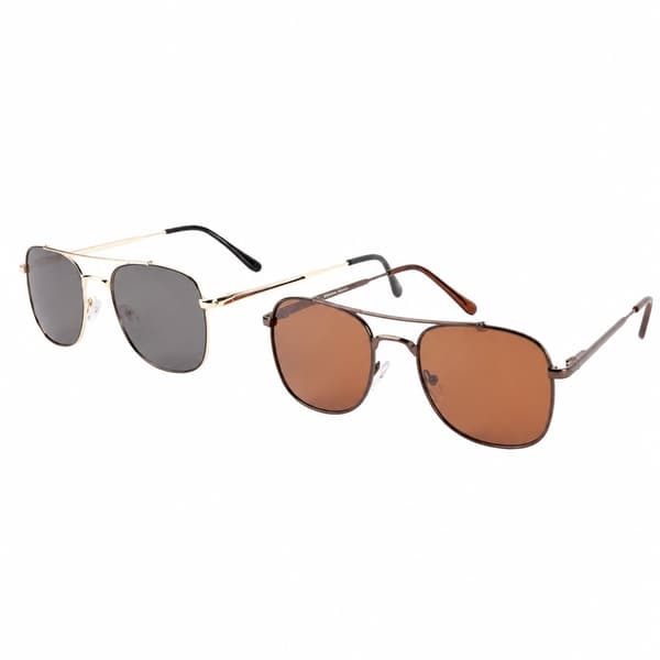 Aviator Solglasögon, Brun, Polariserat UV400-skydd, Metall- och Plastbåge Brown