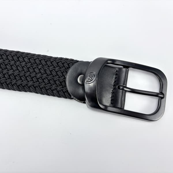 Elastisk vevd belte, svart, 105 cm, lerret og legering, justerbart, uformelt herrebelte