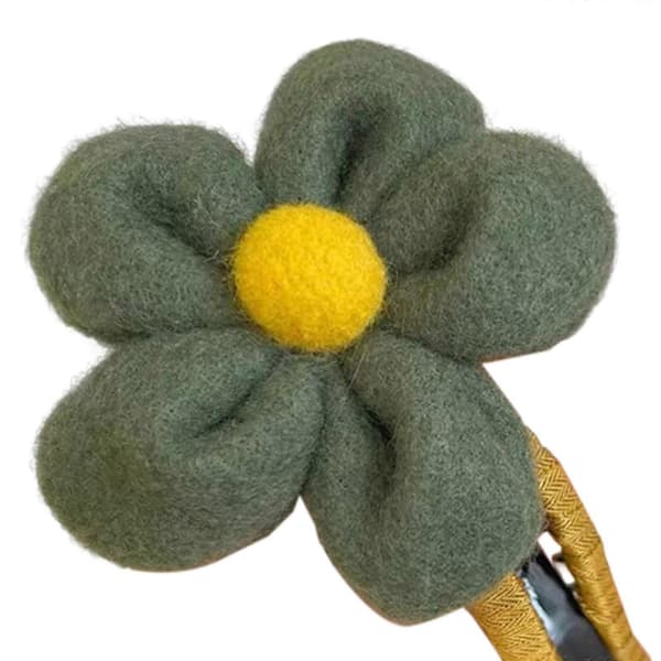 Hårklype med stor blomst for høst og vinter, elegant hodeplagg for sommerdamer og kvinner Green