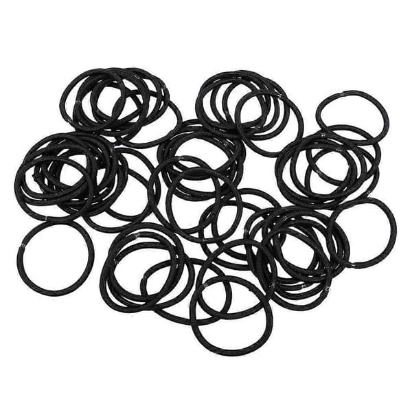 50 st Svarta Hårgummiband Kvinnor Flickor s Repband