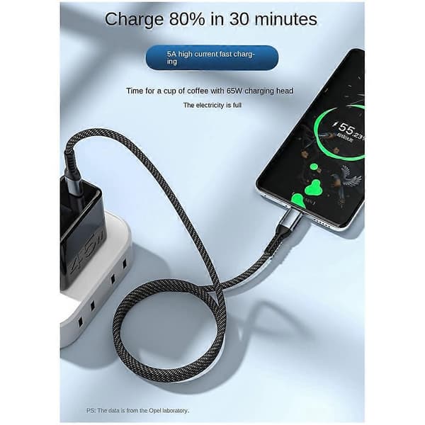 PD 240W Laddningskabel Dubbelsidig Typ C till USB Typ C 240WPD Datakabel 1M 1M