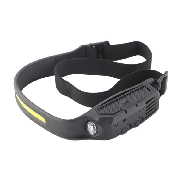 LED Hodelykt USB Oppladbar, 4 Nivåer, COB, Intelligent Sensor, Silikon, Dobbel Knappbryter
