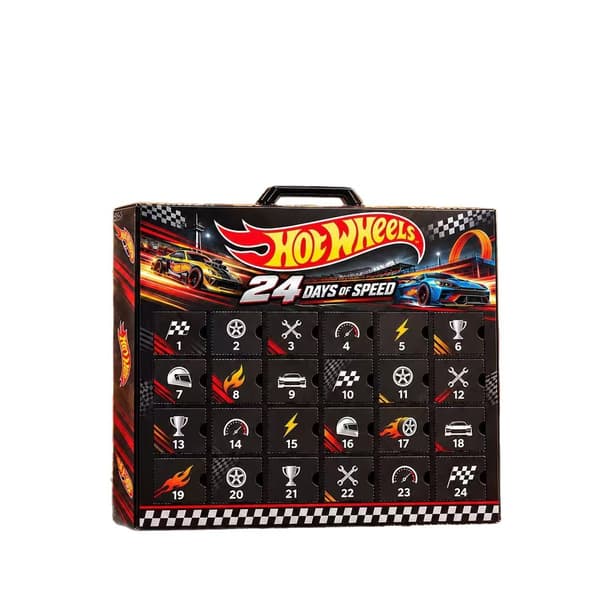 Hot Wheels jule-nedtællingskalender 2026, PVC blind box samlergave