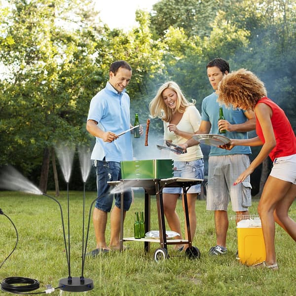 Bærbart vandforstøverstativ, kølesystem med forstøver til udendørs terrasse og poolfest