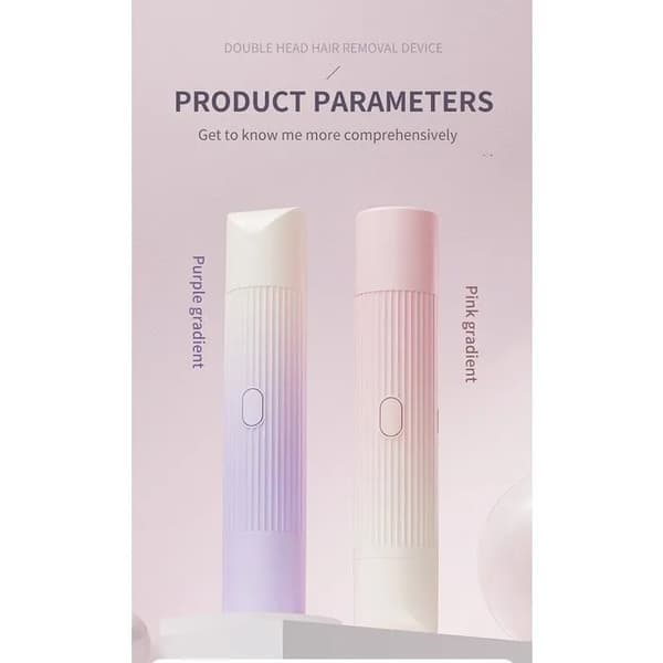 2-i-1 elektrisk barbermaskine til kvinder, bikiniklipper og mini-epilator, våd/tør, gradient pink