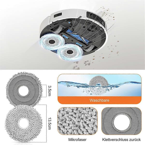 Tilbehørssett for Ecovacs Deebot T30 Omni / T30 Pro Omni robotstøvsuger, reservedeler, mopp