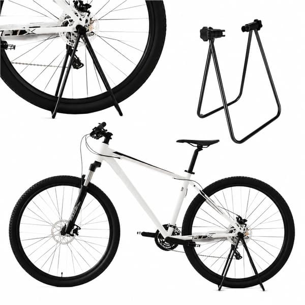 Sammenklappeligt cykelreparationsstativ, sort, aluminiumslegering, bærbart cykelvedligeholdelsesstativ