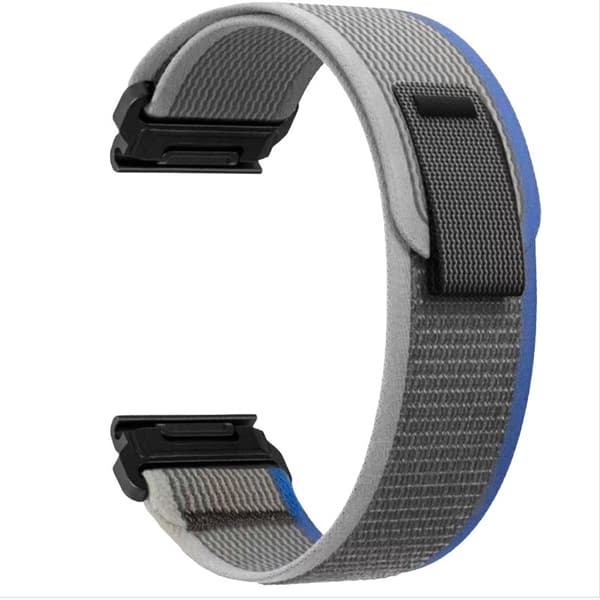 Quick Release Nylon Urrem til Garmin Fenix 8/7X Pro/6X/5X/965 20mm, Sort Blå