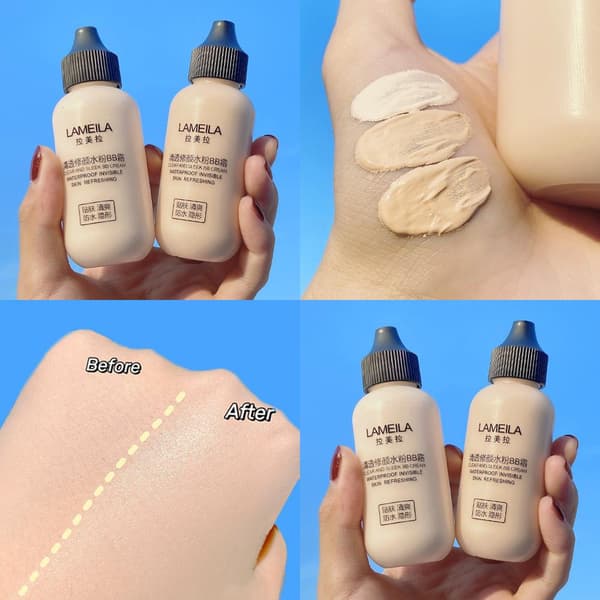 1 stk. Flydende ansigtsfoundation Fuld dækning Makeup Vandfast Base Lysner Blegner Dækker Mørke Rande Mat Foundation Kosmetik Ivory