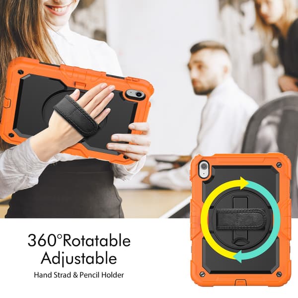 Fodral för iPad 10:e generationen 10.9\" 2022, Silikon + PC Helkroppsskydd, Orange