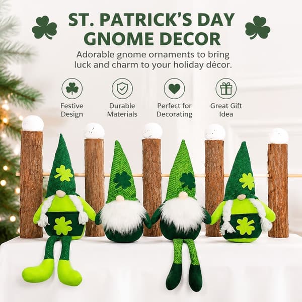St. Patrick's Day Plyschdocka, Ansiktslös Dekoration, Julpynt