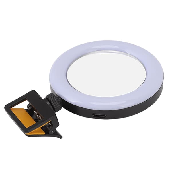 Oppladbar Clip-On Selfie Ringlys, USB-lading, Mini Bærbar for Smarttelefonfotografering
