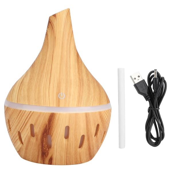300 ml USB Mini Luftfukter, Aroma Eterisk Oljediffuser, 7 Farger LED-lys for Soverom