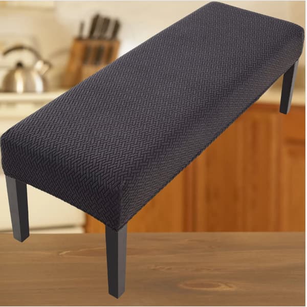 Bænkovertræk til hjemmehotel, sort, 120x43x12 cm, polyester, vaskbart, pletafvisende