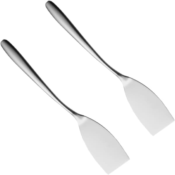 Sett med 10 spatler i rustfritt stål, multifunksjonelle, for steking av biff og grilling