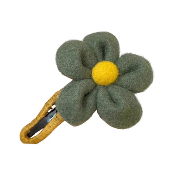 Hårklype med stor blomst for høst og vinter, elegant hodeplagg for sommerdamer og kvinner Green