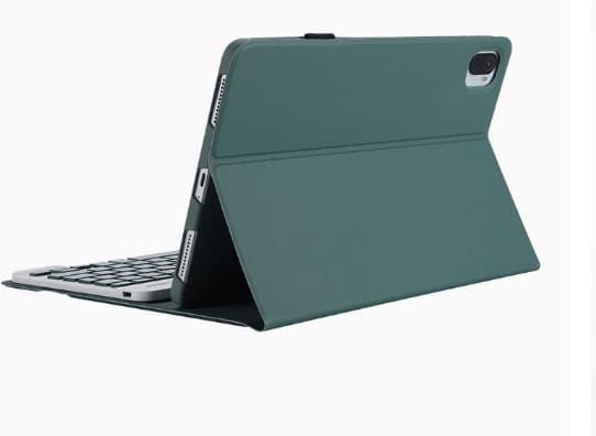 Bluetooth læder tastaturetui med holder til Xiaomi Pad 5/5 Pro, mørkegrøn