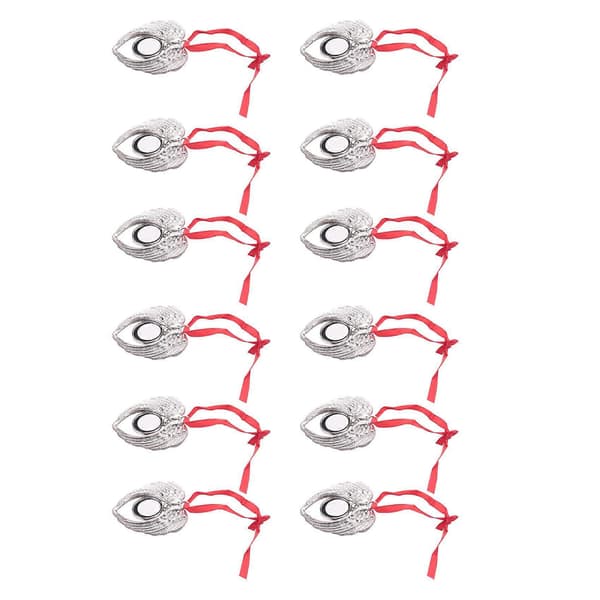12 stk. Engelvingeform Blank Varm Transfer Utskrift Sublimering Ornament Dekorasjon for Dekor Jul P Silver