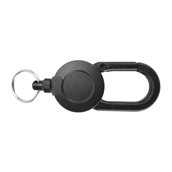 Udtrækkelig nøglering, sort, ABS ståltråd, kompakt design til nøgler Black