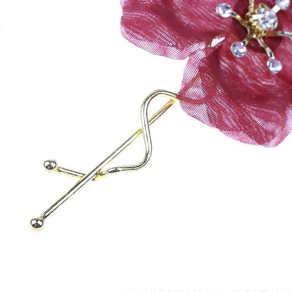 4x Bryllupshårnåler Blomst Brudepike Rhinestone Hårtilbehør