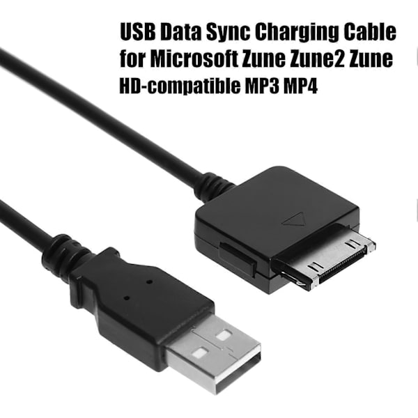 1M USB Data Sync Opladerkabel Fleksibelt Dataoverførselskabel Forstærket Interfacekabel til Microsoft Zune Zune2 ZuneHD