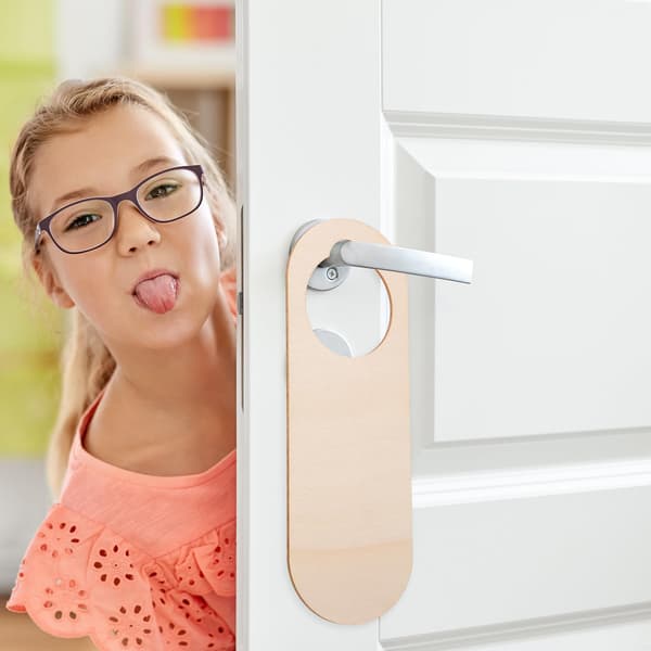Obehandlade dörrhängare i trä, 10-pack, DIY-målning Halloween-dekor, khaki