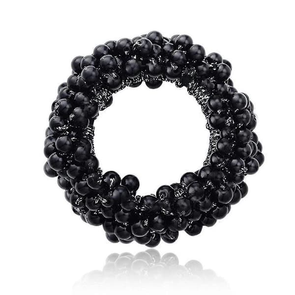 Dame Hår Elastikker Scrunchies Perle Perler Hår Elastikker Hårbånd Armbånd Smykker Black