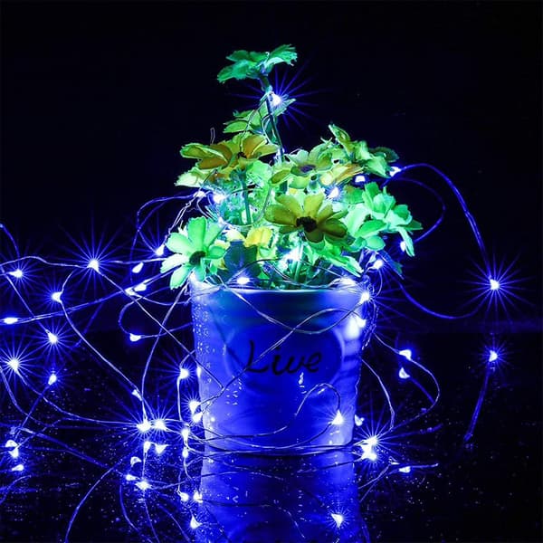 20 LED-lyslenker, blå, batteridrevne lyslenker, brukt til julebryllupsfester.